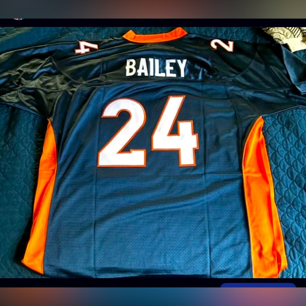 Broncos Blue and Orange Jersey with Number 24